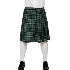 Schottenrock Tartan mit Tasche, grün, lang