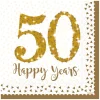 Servietten Goldhochzeit, 50 Happy Years, 33 x 33 cm, 16 Stück