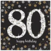 Servietten Happy-Birthday / Herzlichen Glückwunsch Sparkling 80, 33cm 16 Stück
