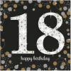 Servietten Happy-Birthday / Herzlichen Glückwunsch Sparkling 18, 33cm 16 Stück