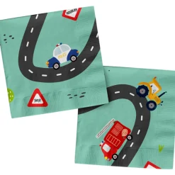 Servietten Wacky Wheels / Fahrzeuge, 33 x 33 cm, 20 Stück