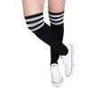 Socken Fussball, schwarz mit weißen Streifen