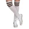 Socken Fussball, weiß mit schwarzen Streifen