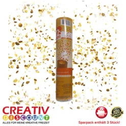 SPARPACK! Konfetti-Shooter Gold-Flitter 20cm 3Stk