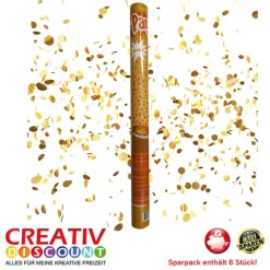 SPARPACK! Konfetti-Shooter Gold 60cm 6Stk