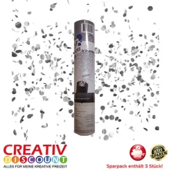 SPARPACK! Konfetti-Shooter Silber 20cm 3Stk