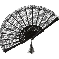 Spitzenfächer, schwarz