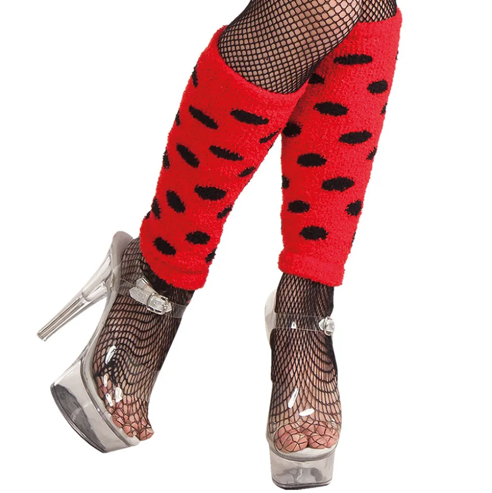 Stulpen Beinwärmer Marienkäfer, rot-schwarz