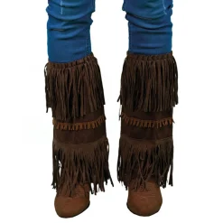 Stulpen Hippie mit Fransen lederoptik, braun