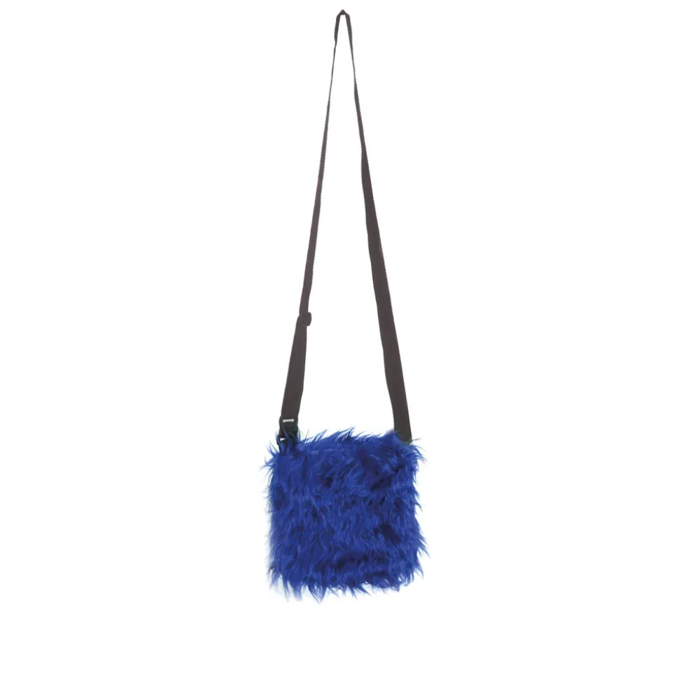 Tasche aus Plüschfell, blau