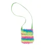 Tasche aus Plüschfell, regenbogen