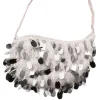 Tasche mit Pailletten, silber