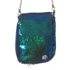 Tasche Pfau mit Pailetten und Federn, grün-blau