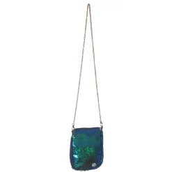 Tasche Pfau mit Pailetten und Federn, grün-blau