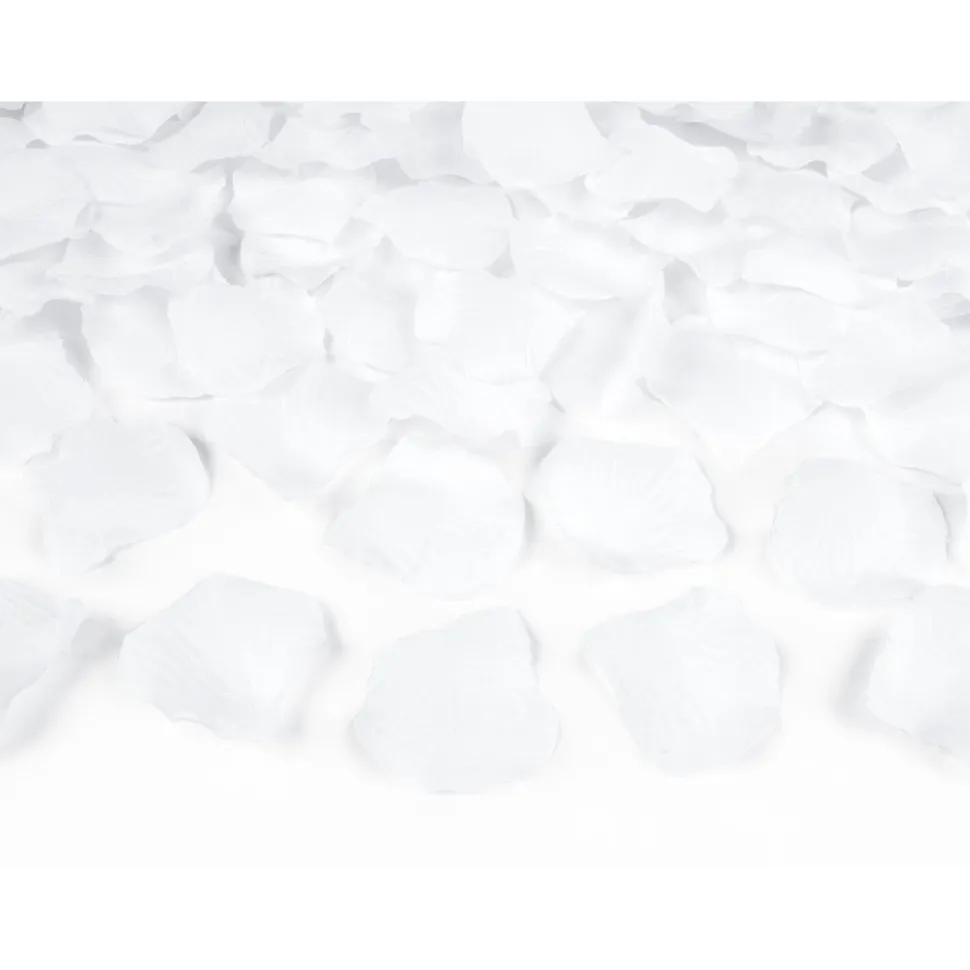 Textil-Streu in Rosenblätter-Optik – Weiß – 100 Stück