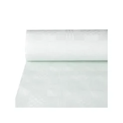 Tischdecke mit Damastprägung weiß 25 x 1 m
