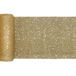 Tischläufer glitzernd, Gold, 18 cm, Rolle 5m