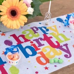 Tischläufer Happy Birthday bunt, 5m x 30 cm