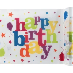 Tischläufer Happy Birthday bunt, 5m x 30 cm