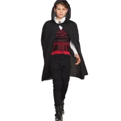 Umhang mit Kapuze für Kinder, schwarz, 115cm