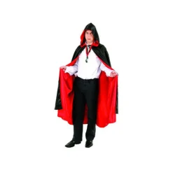 Umhang mit Kapuze schwarz-rot, Einheitsgröße