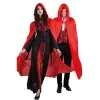 Umhang rot, mit Kapuze, 180 cm
