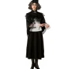 Umhang Steampunk mit Rüschen, schwarz, Einheitsgröße