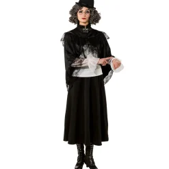 Umhang Steampunk mit Rüschen, schwarz, Einheitsgröße