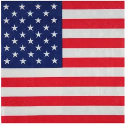USA Tischserviette, 3 Farbig, 33 x 33 cm, 20 Stück
