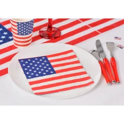 USA Tischserviette, 3 Farbig, 33 x 33 cm, 20 Stück