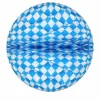 Wabenball Bavaria Raute, ca. 30 cm, Bayrische Dekoration, Bayrisches Fest, Blau-Weiß, schwer entflammbar