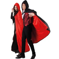 Wende-Umhang Twilight, schwarz-rot, 170 cm