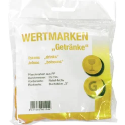 Wertmarken-Chips Getränke, gelb, 100 Stk.