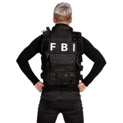 Weste FBI deluxe, schwarz, Einheitsgröße