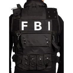 Weste FBI deluxe, schwarz, Einheitsgröße