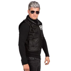 Weste FBI deluxe, schwarz, Einheitsgröße
