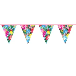 Wimpelkette Tropische Blumen, 10 m