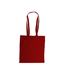 Wurfbeutel - Baumwolltasche, zwei lange Henkel, Rot