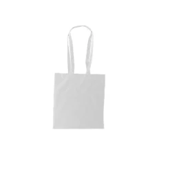 Wurfbeutel - Baumwolltasche, zwei lange Henkel, Weiß