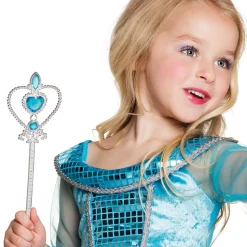 Zauberstab Anna, 32 cm, silber-blau