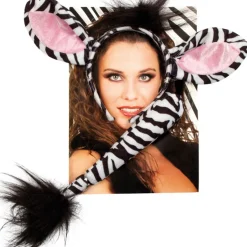 Zebra Set, 2-tlg. Haarreif und Schwanz