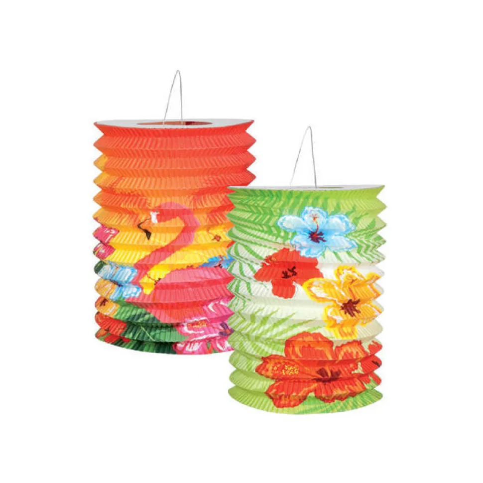 Zuglaterne Hawaii aus Papier, Ø 16 cm, 2 Stück