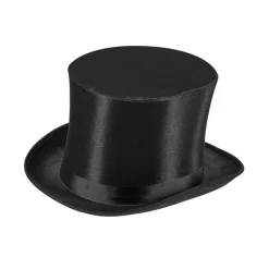 Zylinder, authentisch, aus Satin, schwarz